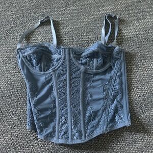 Lace Bustier Top in Blue